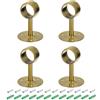 QUARKZMAN 4pz 1,5 Pollici Supporto Asta Tenda, Presa Flangiata per Tubo Montare al Soffitto, Supporto Asta Armadio in Acciaio Inossidabile con Viti, Oro