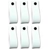 Brute Strength - Maniglie in pelle per mobili - Bianco - 6 pezzi - 16,5 x 2,5 cm - Maniglia per mobili, maniglia per porte per cucina, bagno, armadi, comò, legno