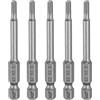 QUARKZMAN 5pz H3,0 Chiavi a Brugola per Punte da Trapano 3mm Punte Metriche Piane 1/4 Attacco Esagonale 65mm (2,56) Punta Cacciavite Esagonali Magnetico Lungo Industriale per Viti