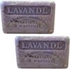 BOEMY Confezione 2 Saponi di Marsiglia con Estratto di Fiore e Olio Biologico di Lavanda 125 g c/u | Sapone Vegetale con Karitè | Rilassante e Idratante | Azienda francese