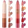 CHSEEO 10Pcs Ombretto Stick, Penna, Matita, Set Matite Ombretti Glitter, Stick Trucco Occhi Opaco Luccicante, Durata Lunga Shimmer