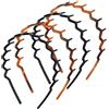 WY LIGHTING LEVEL Fasce per Capelli Zig Zag 4 Pezzi Pettine per Capelli Con Denti Di Squalo Fasce per Capelli In Plastica A Forma Ondulata Accessorio Cerchi Capelli per Donne Lady Girl (Nero, Stile Ambra)