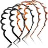 WY LIGHTING LEVEL Fasce per Capelli Zig Zag 4 Pezzi Pettine per Capelli Con Denti Di Squalo Fasce per Capelli In Plastica A Forma Ondulata Accessorio Cerchi Capelli per Donne Lady Girl (Nero Stile Stampa Leopardata)