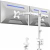VIVO Supporto Doppio Monitor da Scrivania, Supporto in Acciaio Resistente Regolabile, per 2 Schermi Computer fino a 30 Pollici, Portata Massima 10kg per Braccio, Bianco, STAND-V002W