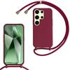 Belzsxy Cover per Samsung Galaxy S26 Ultra con Cordino, Custodia con Laccio Collana Tracolla Collo Liquido Silicone Antiurto TPU Antiurto AntiGraffio Case,Rosso