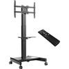 ONKRON Supporto TV da Pavimento 43-75 pollici, Carico Totale 70 kg, VESA 100x100-600x400 mm, Carrello Porta TV con Ruote Elettrico, Porta Televisore Mobile, Motorizzato, Nero TS1552E-B