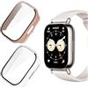 KUSINHOKA Cover per Xiaomi Redmi Watch 5 Lite, [2 Pezzi] Custodia Protezione con Vetro Temperato, Schermo Protettiva Ultra Sottile HD Clear PC Rigida Cover per Redmi Watch 5 Lite, Rosa + Trasparente