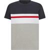 Geox M T-Shirt col.Block, Blue Nights/Light Me, L Uomo