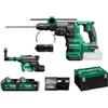 HIKOKI Martello perforatore a batteria DH1826DC con aspirazione della polvere, registrazione: SDS-plus (18 V, 5,0 Ah, velocità a vuoto 4300 min-1, potenza d'impatto: 3,2 J, motore senza brushless, più