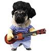 Ulalaza Costume da chitarra per cani da compagnia con parrucca Vestiti da gatto carino cantante divertente per Halloween Cosplay