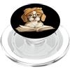 Teacher Dog Reader Headwrap Graphics Bab Simpatico cucciolo di beagle lettura libro amante cane animale grafica PopSockets PopGrip per MagSafe