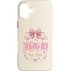 Hello Ten Est 2016 10th Birthday 10 Year Custodia per iPhone 16 Plus Hello Ten Est 2016 Coquette Bow 10° compleanno ragazza