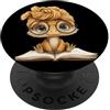 Bookworm Teacher Theme Library Reader Gr Baby Tiger Libro Aperto Lettura Ritratto Grafico PopSockets PopGrip Adesivo