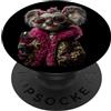 Cute Koala Lover Glam Mohawk Graphics Ro Elegante Koala ritratto moda animale vino bicchiere grafico PopSockets PopGrip Adesivo