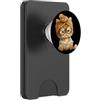 Bookworm Teacher Theme Library Reader Gr Gattino Ritratto Libro Aperto Lettura Cat Amante Grafica Rotonda PopSockets PopWallet per MagSafe
