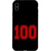 Numbers and Letters Custodia per iPhone XS Max Numero 100 in stile squadra sportiva rossa