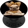 Bookworm Teacher Theme Library Reader Gr Ritratto grafico per amanti dei cani da lettura libro aperto Bulldog francese PopSockets PopGrip Adesivo