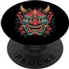 Japanese Oni Mask Aesthetic By TOKYO WAV Yokai Oni Maschera Diavolo Giapponese Demone Tattoo Oni Mask PopSockets PopGrip Adesivo