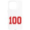 Numbers and Letters Custodia per iPhone 15 Pro Numero 100 in stile squadra sportiva rossa