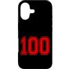 Numbers and Letters Custodia per iPhone 17 Numero 100 in stile squadra sportiva rossa