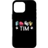 YO MINUS Custodia per iPhone 16 Pro Max Tim, nome cane personalizzato Tim Pet Lover