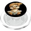 Bookworm Teacher Theme Library Reader Gr Cucciolo Libro Aperto Lettura Cane Amante Grafica Ritratto PopSockets PopGrip per MagSafe