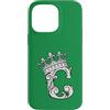 Initial Monogram King Queen Crown Furnis Custodia per iPhone 14 Pro Max Lettera C Iniziale + Corona Verde Foresta
