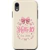 Hello Ten Est 2016 10th Birthday 10 Year Custodia per iPhone XR Hello Ten Est 2016 Coquette Bow 10° compleanno ragazza