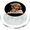 Bookworm Teacher Theme Library Reader Gr Cucciolo Libro Aperto Lettura Cane Amante Grafica Ritratto PopSockets PopGrip per MagSafe