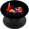 San Francisco Skylines per i fan della C San Francisco Skyline California Arte Colori Brillanti USA PopSockets PopGrip Adesivo