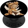 Bookworm Student Library Theme Graphics Cute Girl Angel Open Book Reading Bambino Grafica Arco Rotondo PopSockets PopGrip Adesivo