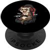 Funny Ferret Gaming Apparel Ferret Gamer Animale Videogiochi Giocatore Streamer di gioco PopSockets PopGrip Adesivo
