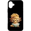 Smart Amphibian Teacher Reader Graphics Custodia per iPhone 16 Plus Carino Axolotl lettura libro amante animale grafico bambino ritratto