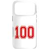 Numbers and Letters Custodia per iPhone 17 Pro Numero 100 in stile squadra sportiva rossa