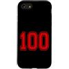 Numbers and Letters Custodia per iPhone SE (2020) / 7/8 Numero 100 in stile squadra sportiva rossa