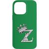 Initial Monogram King Queen Crown Furnis Custodia per iPhone 14 Pro Max Lettera Z Iniziale + Corona Verde Foresta