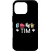 YO MINUS Custodia per iPhone 16 Pro Tim, nome cane personalizzato Tim Pet Lover