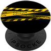 Minta Design Accessories Caution Stripes Giallo Nero Sotto Costruzione Crime Scene PopSockets PopGrip Intercambiabile