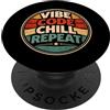 Vibe Coding Designs By AW Codice Vibe Chill Ripeti Retro Tramonto Codifica PopSockets PopGrip Adesivo