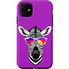 Zebra Wearing Cool Shades Vaporwave Suns Custodia per iPhone 11 Zebra Indossare Cool Occhiali Da Sole Vaporwave Tramonto 80s 90s Retro