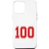 Numbers and Letters Custodia per iPhone 12 Pro Max Numero 100 in stile squadra sportiva rossa