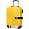 WITTCHEN Valigia da Cabina Trolley Bagaglio a Mano a rotelle piccola Trolley guscio duro ABS 4 ruote spinner Serratura a combinazione Maniglia telescopica Groove Line giallo Ryanair/ITA Airways