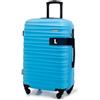 WITTCHEN Valigia Media Trolley Valigia Rigida in ABS Valigia Bagaglio Valigie con 4 Ruote Serratura a combinazione Maniglia telescopica Groove Line blu Ryanair/ITA Airways/easyJet
