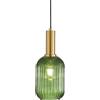 HJXDtech Lampadario a sospensione industriale vintage in vetro a coste, lampada da soffitto moderna in ottone lucidato retrò per cucina salone camera da letto (Verde, 13cm)