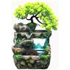 Ysislybin Fontana da interni con illuminazione a LED, Fontana da Tavolo Cascata da Interno Cascata con Ruota Feng Shui Decorazione Zen per Meditazione per Soggiorno Scrivania Ufficio, 18 x 15 x 30 cm