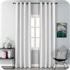 GIRASOLE HOME Coppia Tende Bianche Oscuranti Termiche Morbide Tinta Unita Tenda Isolante per Soggiorno Camera e Interni 2 Pannelli con Occhielli 140x290cm