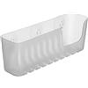TATAY Mensola Bagno Senza Foratura Rettangolare | Incluse Ventose | Supporta 2,5 kg | Polipropilene Resistente all'Umidità | Misura Grande | 30 x 8,5 x 11 cm - Modello Standard - Glacé