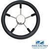 Savoretti Armando VOLANTE TIMONE Ø35 CM A 5 RAZZE INOX E POLIURETANO - BARCA GOMMONE - NERO