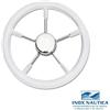 Savoretti Armando VOLANTE TIMONE Ø35 CM A 5 RAZZE INOX E POLIURETANO - BARCA GOMMONE - BIANCO