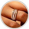 Chihayafuji Anelli Donna 925 Argento Placcati Oro Resistenti Ossidazione Delicati Zirconi Pollice Fidanzamento Sovrapponibili Tutti Giorni Regali Taglie 5-11